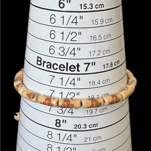 Long Beaded porcelain bracelet Asian style adjustable size - Picture 5 of 5